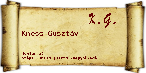 Kness Gusztáv névjegykártya